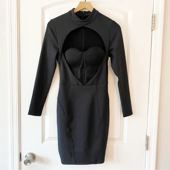 ASILIO Heavy Night Bustier Black Bodycon Cocktail Dress - Picture 4 of 11